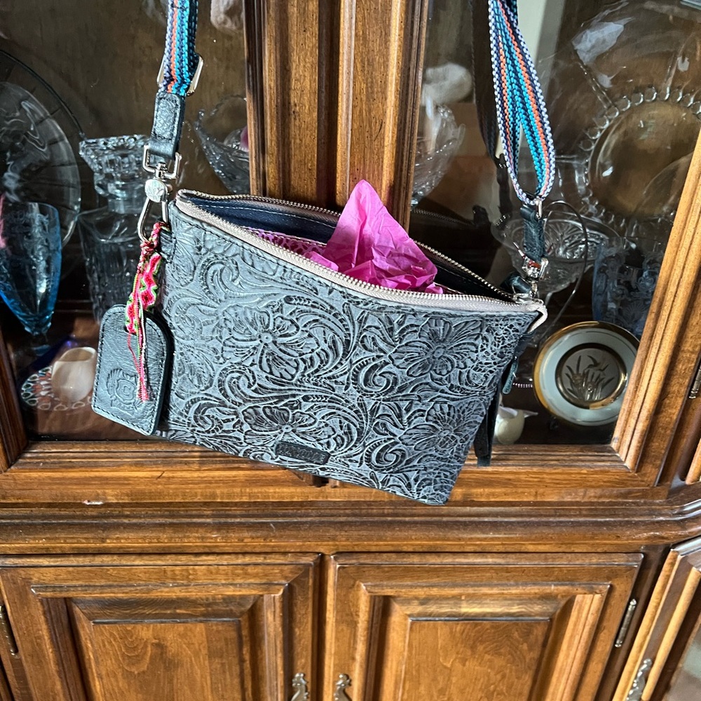 SOPHISTICATED Consuela Steely Crossbody Tooled Leather
